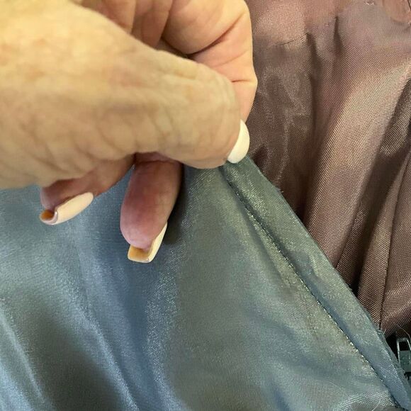 Vintage Jim Hjelm Occasions Women's 10 Grey Strapless Maxi Dress Gown Back Zip - Picture 15 of 15